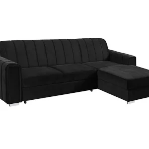 Billig Denegal 3-sits Hörnbäddsoffa Black - Möbler