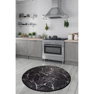 Matta Marmaru Rund 200 cm Svart/Sammet - Textil & mattor Endast denna vecka