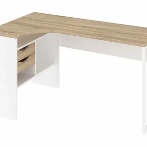 Rabatt Tvilum Function Plus Hörnskrivbord 145 cm med Förvaring Lådor + Hyl Ekfärg/Vit - Möbler