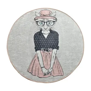 Tareixa Matta Rund 100 cm Flerfärgad/Sammet - Textil & mattor Handla nu