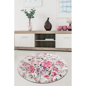 Amarinda Matta Rund 100 cm Flerfärgad/Sammet - Textil & mattor Säker betalning
