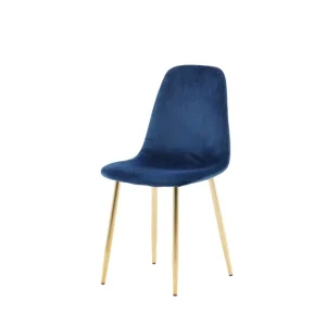Venture Home Polar Köksstol Sammet Blå/Mässing - Möbler Rea