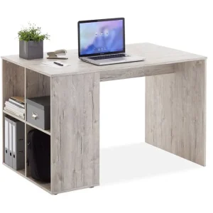 Gent Skrivbord 117 cm med Förvaring Hyllor Grå/Natur - Möbler Bästa pris