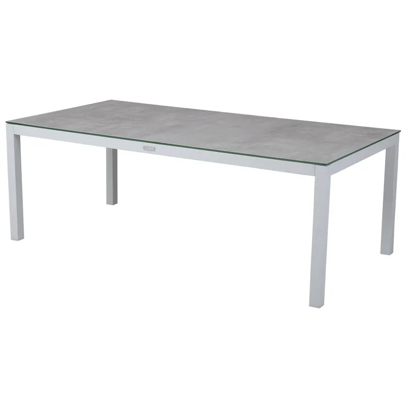 Begränsat erbjudande Belfort soffbord vit/grå aluminium 70x140 3D-printad glasskiva