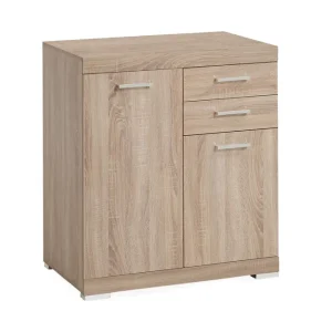 Extra rabatt Scandinavian Choice Bristol Skänk 80 cm 2 Luckor 2 Lådor Ljus Ek - Förvaring