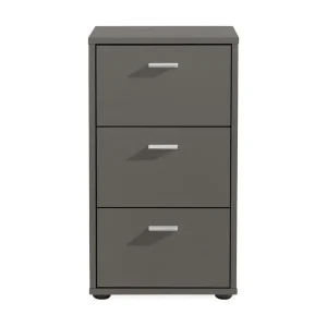 Scandinavian Choice Virginia Sängbord 35 cm med Förvaring 3 Lådor Grå - Möbler Säker betalning