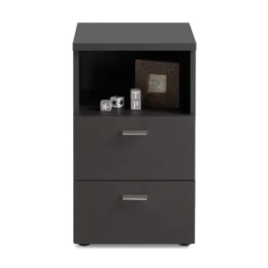 Kundfavorit Scandinavian Choice Colima Sängbord 35 cm med Förvaring 2 Lådor + Hylla Svart - Möbler