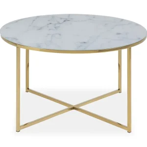 risnedsättning Concept 55 Epiffer Soffbord 80 cm Runt Vit marmor - Möbler