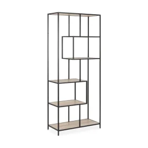 Concept 55 Hasslevik Bokhylla 77x185 cm Varierande Hyllor Sonoma Ek/Svart - Förvaring Erbjudande