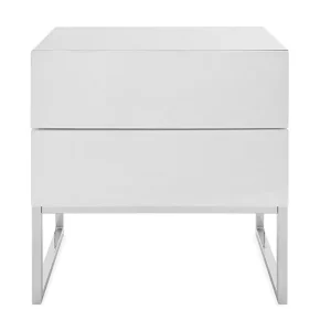 Scandinavian Choice Nola Sängbord 50 cm Höga Ben med Förvaring 2 Lådor Vit - Möbler Premium