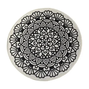 Snabb leverans Ohanzy Matta Rund 100 cm Flerfärgad/Sammet - Textil & mattor