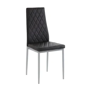 Rabatt Loft24 Juana Matstol 2-pack PU/Svart/Metall - Möbler
