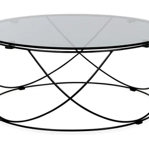 Mechelle Soffbord 85 cm Runt Glas/Svart - Möbler Köp nu