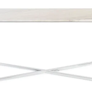 Outlet Concept 55 Rivabella Avlastningsbord 120 cm Ljus Marmor/Krom - Möbler