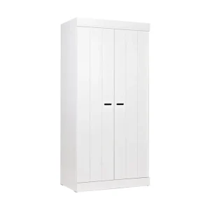 WOOOD Varius Garderob 94 cm 2 Dörrar Vit Tall - Förvaring Rea