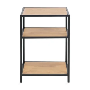 Beställ idag Factory Fellow Hasslevik Sängbord 35 cm med Förvaring Hyllor Natur/Svart - Möbler