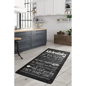 Billig Kuhinja Entrematta 80x200 cm Svart/Sammet - Textil & mattor