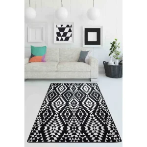 Bonnibel Entrematta 100x300 cm Vit/Svart/Sammet - Textil & mattor Expressleverans