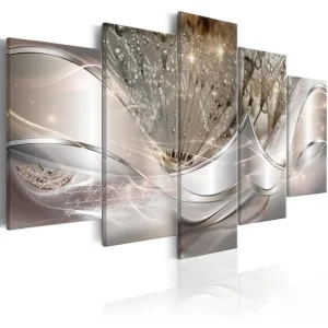 Tavla Sparkling Dandelions 5 Parts Beige Wide 100x50 Artgeist sp. z o. o. - Inredning Begränsad tid