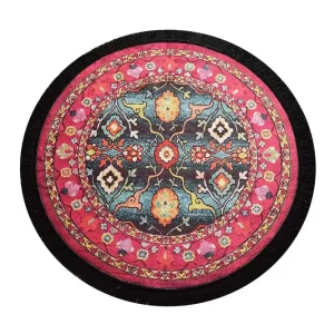 Svetik Matta Rund 140 cm Flerfärgad/Sammet - Textil & mattor Populärt val