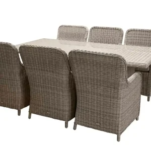 Fri frakt Venture Home Wembley Matgrupp Utomhus 200cm + 6 Matstolar Utomhus Natur/Brun - Utemöbler