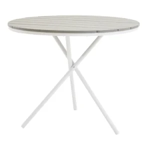 Handla nu Venture Home Parma Runt Cafébord och Bistrobord Utomhus 90 cm Vit/Grå - Utemöbler