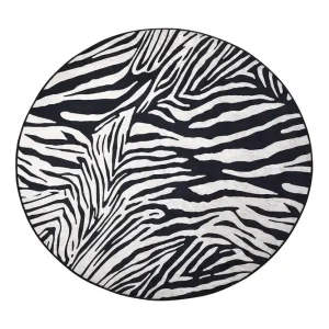 Kundfavorit Ulphe Matta Rund 140 cm Zebra/Sammet - Textil & mattor