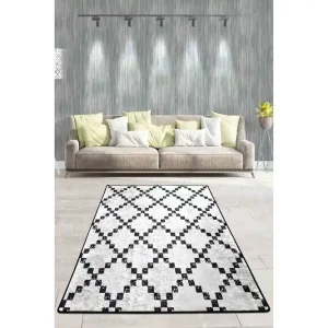 Chass Entrematta 100x300 cm Vit/Svart/Sammet - Textil & mattor Rabatter
