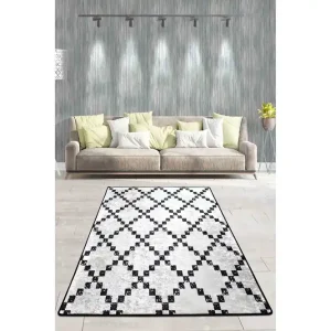 Matta Duglass 160x230 cm Vit/Svart/Sammet - Textil & mattor Säker betalning