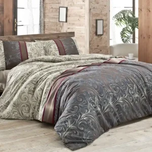 Victoria Bäddset Dubbelt 4-dels Creme/Grå/Multi - Textil & mattor Premium