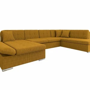 Zumar 4-sits Hörnbäddsoffa Dark yellow - Möbler Premium