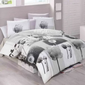 Utförsäljning Victoria Bäddset Dubbelt 4-dels Ranforce Vit/Grå/Svart - Textil & mattor