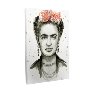 Beställ idag Canvastavla - Porträtt av en kvinna med blommor i håret Grå / Rosa / Beige - Inredning