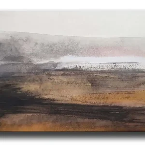 Reapris Canvastavla - Abstrakt landskap med mjuka övergångar mellan jordtoner och grå nyanser Grå / Brun / Beige - Inredning
