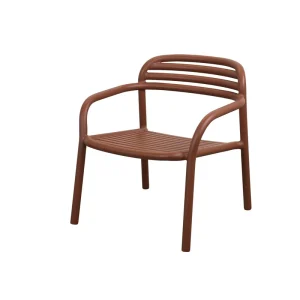 Bliss loungefåtölj, stapelbar Desert red, aluminium Nyhet