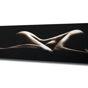 Sista chansen Canvastavla 80x30 cm - Sensuell komposition av nakna kroppar i mjuka former Beige / Svart - Inredning