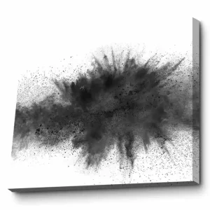 Outlet Canvastavla - Abstrakt explosion av svart bläck Svart / Grå - Inredning