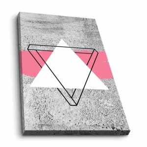 Canvastavla - Abstrakt komposition med geometriska former Grå / Vit / Rosa - Inredning Begränsat erbjudande