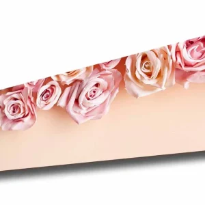 Populärt val Canvastavla - Rosa rosor i mjuka nyanser mot en ljus bakgrund Ljusrosa / Mörkrosa / Beige - Inredning