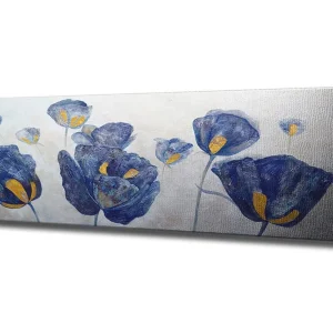 Canvastavla - Blommor i djupblå nyanser med gula inslag Djupblå / Gul - Inredning Lägg i varukorgen