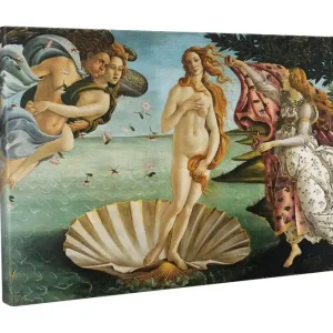 Canvastavla - Venus som stiger ur havet på en snäcka Hudton / Himmelsblå / Grön - Inredning I lager