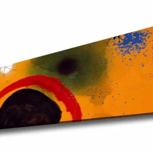 Kampanjpris Canvastavla - Abstrakt komposition med cirkulära former och färgglada inslag Orange / Svart / Röd - Inredning