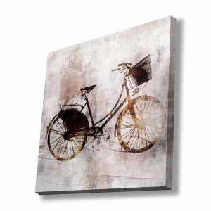 Canvastavla - Vintage cykel med korg Svart / Brun / Beige - Inredning Fynd