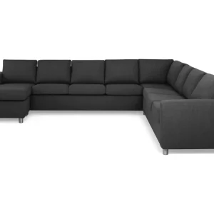 Basic Home Crazy 7-sits Vändbar U-formad XX-Large Hörnsoffa med divan i Tyg Mörkgrå / Antracit - Möbler Handla nu