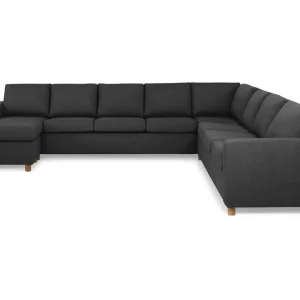 Extra rabatt Basic Home Crazy 7-sits Vändbar U-formad XX-Large Hörnsoffa med divan i Tyg Mörkgrå / Antracit - Möbler