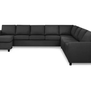 Kampanjpris Basic Home Crazy 7-sits Vändbar U-formad XX-Large Hörnsoffa med divan i Tyg Mörkgrå / Antracit - Möbler