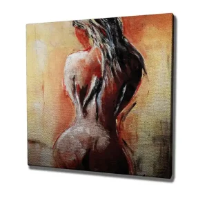 Canvastavla - Sensuell nakenfigur med fokus på ryggen Terrakotta / Beige / Svart - Inredning Reapris