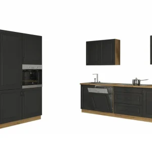 Templemore Möbelset För Kök & Matplats Black/Wood - Möbler Fri frakt