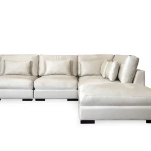 Scandinavian Choice Dubai Schäslongsoffa Vänster Sammet Vit - Möbler Köp online