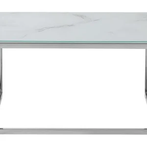 Breasa Satsbord 60 cm Marmormönster Vit/Silver - Möbler Begränsat erbjudande